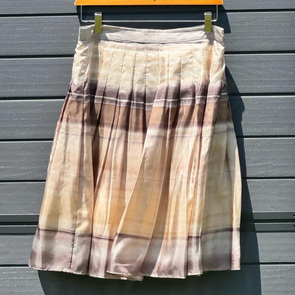 Theory silk pleated skirt